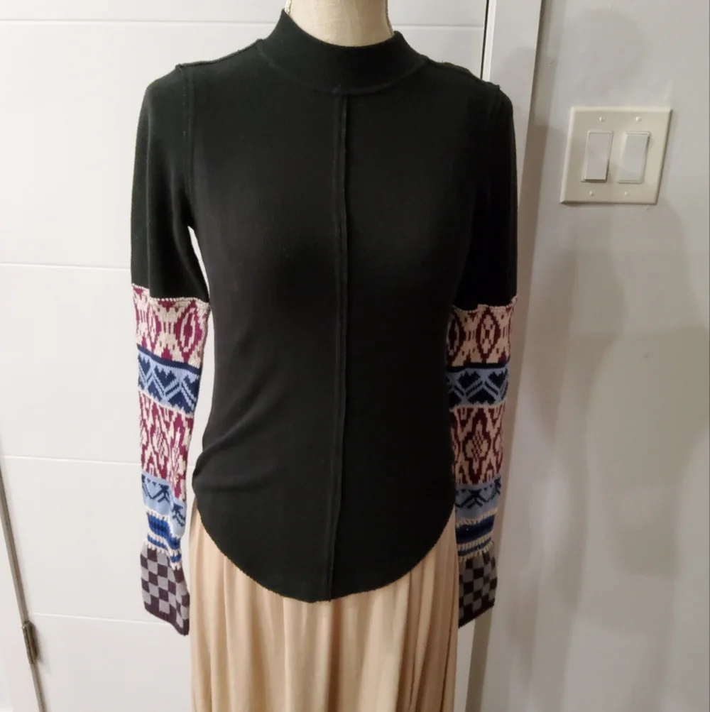 Free People Gorgeous Thermal Cuff Top Long Sleeve Size S